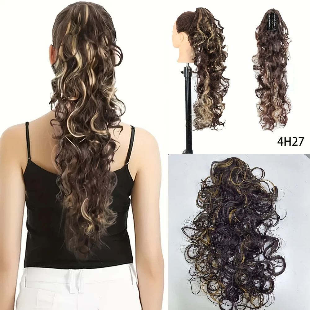 Curly, wavy, claw-clip style ponytail hair extensions made of synthetic fibers. Easy to wear and multifunctional.
Curly, wavy, claw-clip style ponytail hair extensions made of synthetic fibers. Easy to wear and multifunctional.