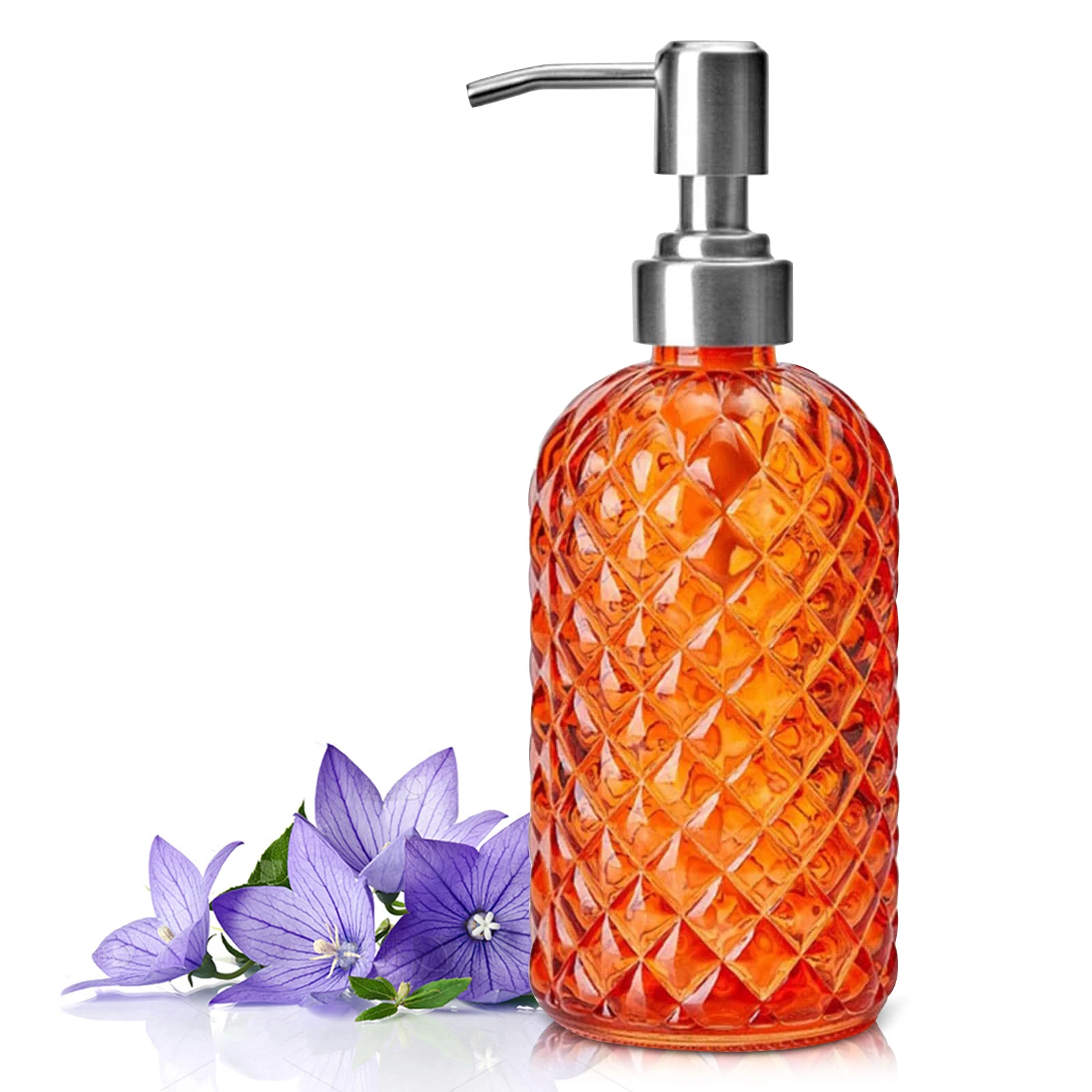 1pc 16oz Orange Color Soap Dispenser Bathroom, Glass Soap Dispenser with Pump, Gem Patterned Glass Soap Dispenser for Hand Soap
1pc 16oz Orange Color Soap Dispenser Bathroom, Glass Soap Dispenser with Pump, Gem Patterned Glass Soap Dispenser for Hand Soap