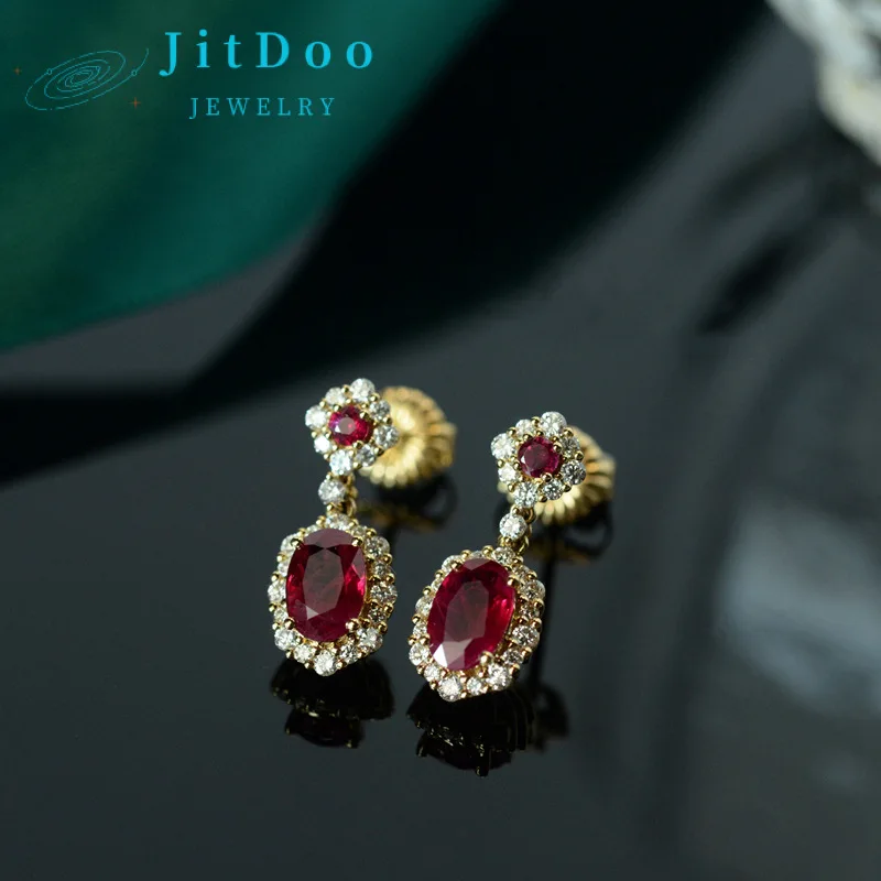 JitDoo 2024 New Personalized Ruby Silver Set Zircon Earrings, Beautiful Wedding Bride Accessories, Upscale Fashion Party Jewelry
JitDoo 2024 New Personalized Ruby Silver Set Zircon Earrings, Beautiful Wedding Bride Accessories, Upscale Fashion Party Jewelry