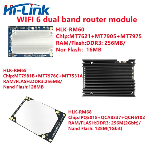 Free Ship Hi-Link WIFI router Openwrt HLK-RM65/RM68/RM60 Dual band 2.4G/5.8G WiFi 6 AX3000 Router Module Testkit openWRT