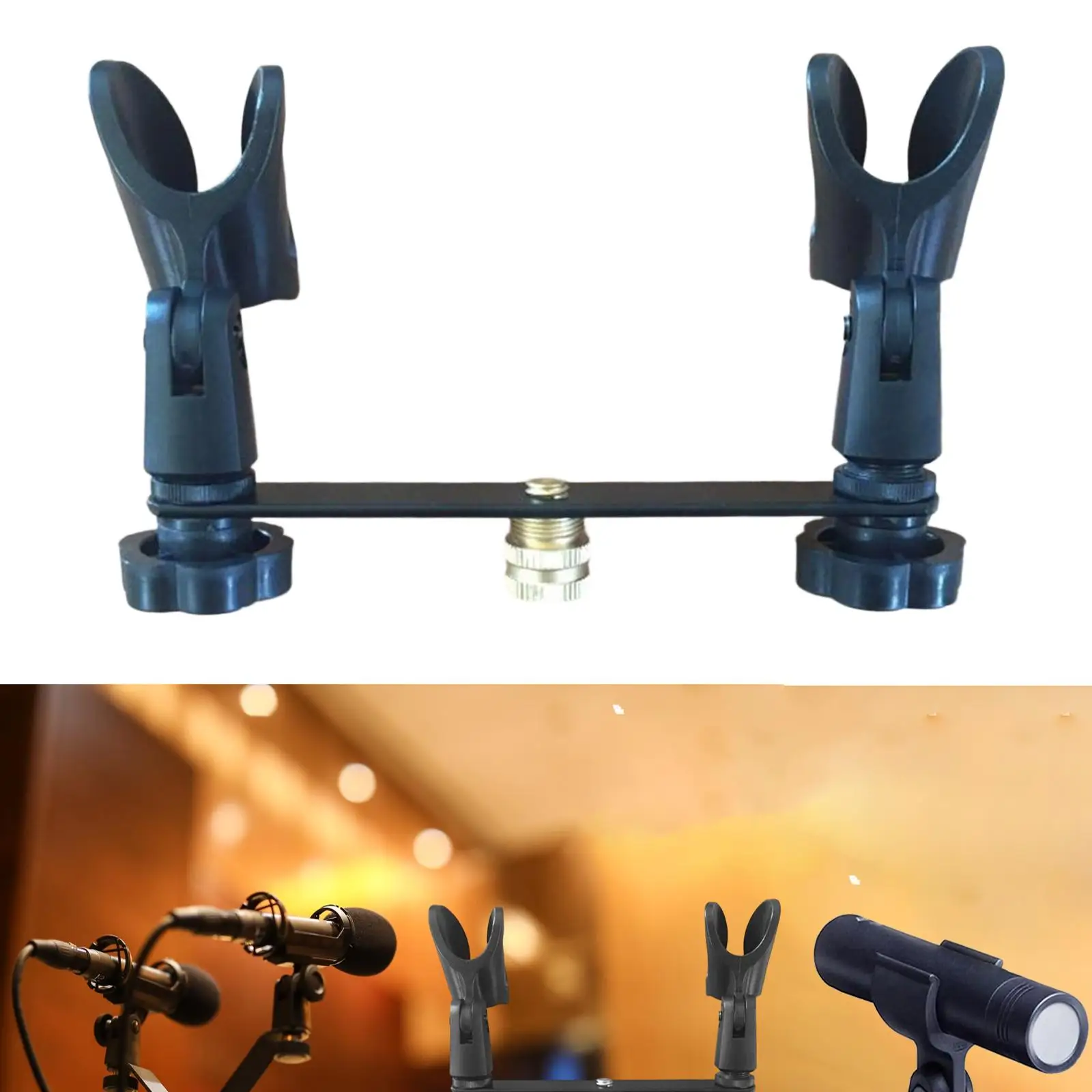 Double Microphones Clips Adjustable Degree Mic Stand Mount Clamp for Studio Recording Audio Equipment Speaking Singing Accessory
Double Microphones Clips Adjustable Degree Mic Stand Mount Clamp for Studio Recording Audio Equipment Speaking Singing Accessory