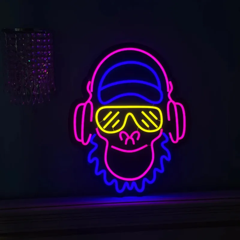 Monkey with Headphones Neon Sign, Music and Apes Led Neon Light, Fashion Led Neon Lamp Home Room Wall Decor Lovely Gift
Monkey with Headphones Neon Sign, Music and Apes Led Neon Light, Fashion Led Neon Lamp Home Room Wall Decor Lovely Gift