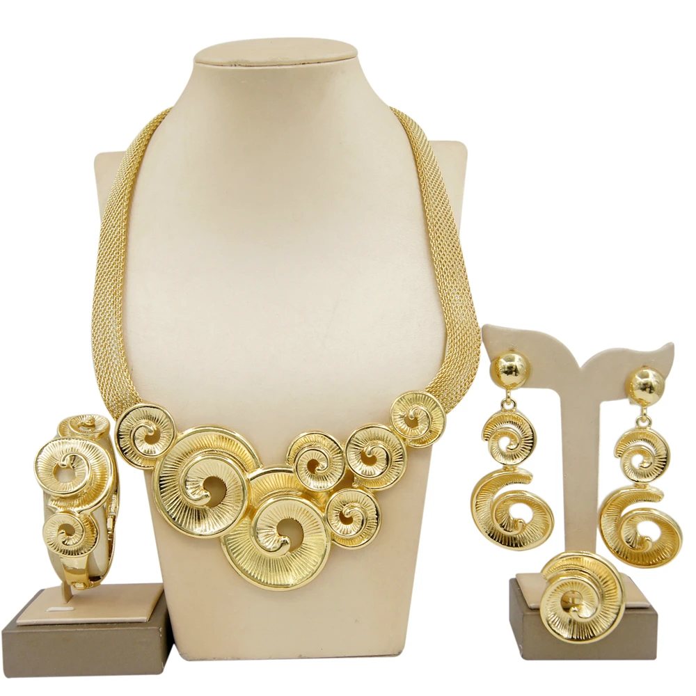 Yulaili Brazillian Gold Plated Jewelry Sets for Women Spiral Design Party Banquet Wedding Gift Accessories Free Shipping
Yulaili Brazillian Gold Plated Jewelry Sets for Women Spiral Design Party Banquet Wedding Gift Accessories Free Shipping