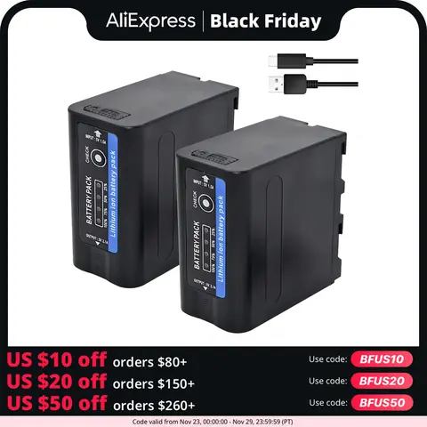 10000mAh NP-F980 NP-F970 NP F960 F970 F960 batteria per Sony F960 F550 F570 QM91D NP-F975 NP-F950 NP-F930 CCD-RV100 batterie