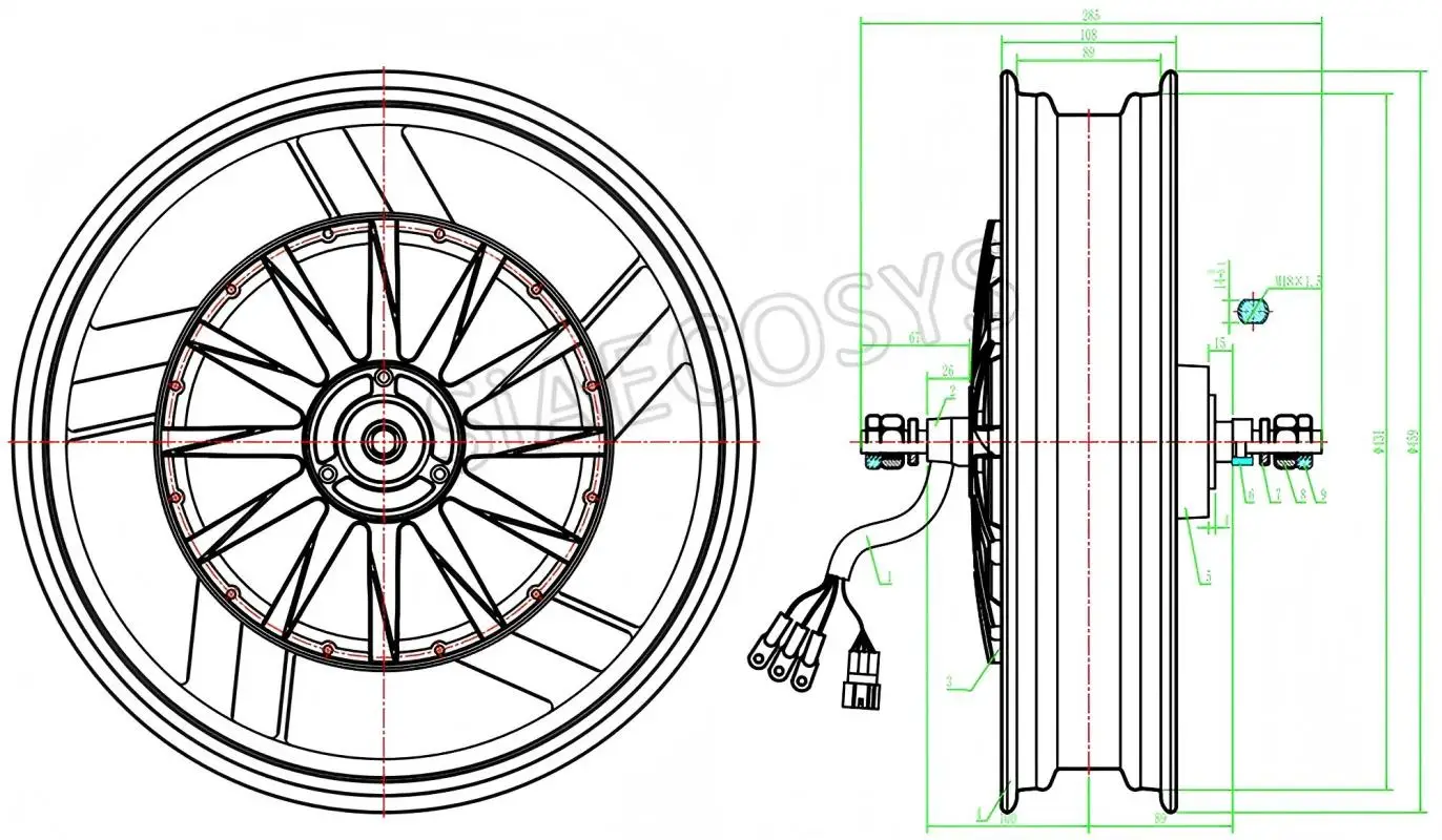 QSMOTOR 17x3.5 Inch Heavy-Duty E-Motorcycle Conversion Kit 8000W 72V Hub Motor with EM200SP Controller 115km/h Speed
QSMOTOR 17x3.5 Inch Heavy-Duty E-Motorcycle Conversion Kit 8000W 72V Hub Motor with EM200SP Controller 115km/h Speed