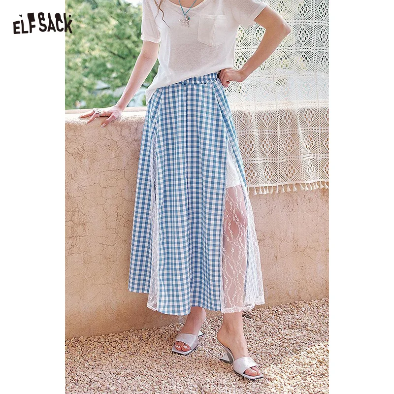 "ELFSACK 2025 Summer New Arrivals Lace Patchwork Plaid High Waisted Chic Skirt For Women "
"ELFSACK 2025 Summer New Arrivals Lace Patchwork Plaid High Waisted Chic Skirt For Women "
