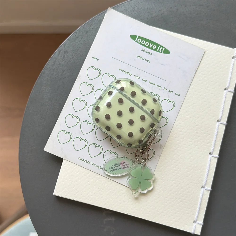 INS Polka Dot Green Clear Cover with Leaf Charm Earphone Case Cover for Apple Airpods 2 3 4 Airpods Pro3 Pro2 4 Headphone Cases
INS Polka Dot Green Clear Cover with Leaf Charm Earphone Case Cover for Apple Airpods 2 3 4 Airpods Pro3 Pro2 4 Headphone Cases