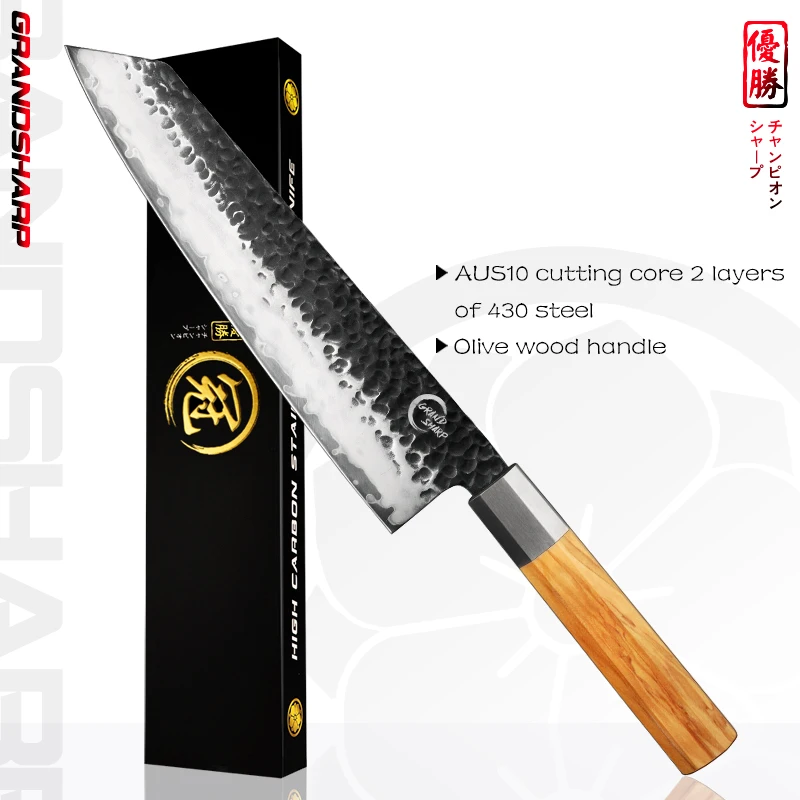 Кухонные ножи Grandsharp, нож шеф-повара, японский Kiritsuke AUS10, трехслойный стальной, Biege, оливковая, деревянная ручка, Филлер для суши, сашими
Кухонные ножи Grandsharp, нож шеф-повара, японский Kiritsuke AUS10, трехслойный стальной, Biege, оливковая, деревянная ручка, Филлер для суши, сашими