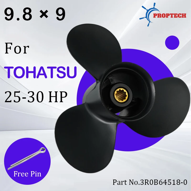 For Tohatsu Outboard Propeller 9.8x9 3R0B64518-0 Fits 25-30 HP Boat Motors Aluminum Alloy Screw 3 Blade 10 Spline
For Tohatsu Outboard Propeller 9.8x9 3R0B64518-0 Fits 25-30 HP Boat Motors Aluminum Alloy Screw 3 Blade 10 Spline