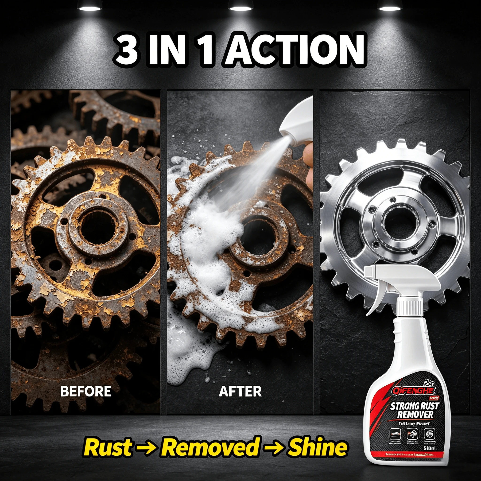 500ml Rust Remover - Removes Rust & Dirt, Anti-rust, Safe on All Metals.
500ml Rust Remover - Removes Rust & Dirt, Anti-rust, Safe on All Metals.