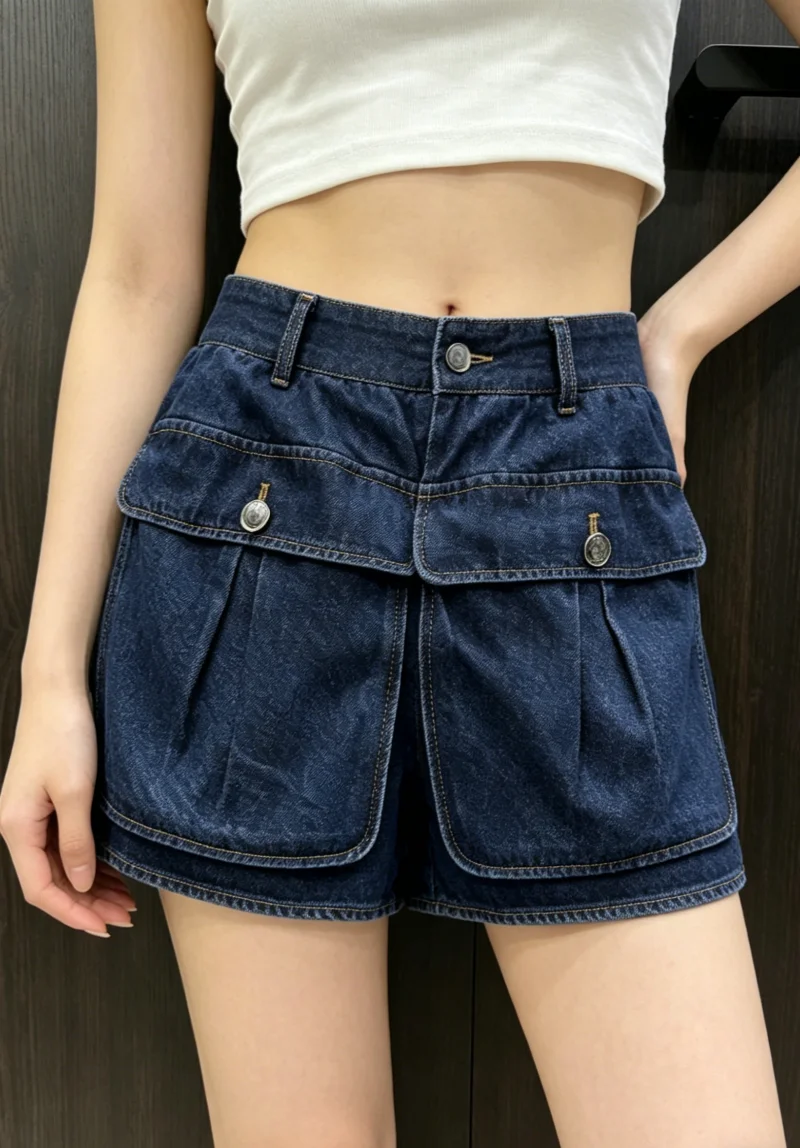 26 Spring/Summer Women's Retro Workwear Wide-Pocket Loose-Fitting Elasticized Waist Short Pants LH015
26 Spring/Summer Women's Retro Workwear Wide-Pocket Loose-Fitting Elasticized Waist Short Pants LH015