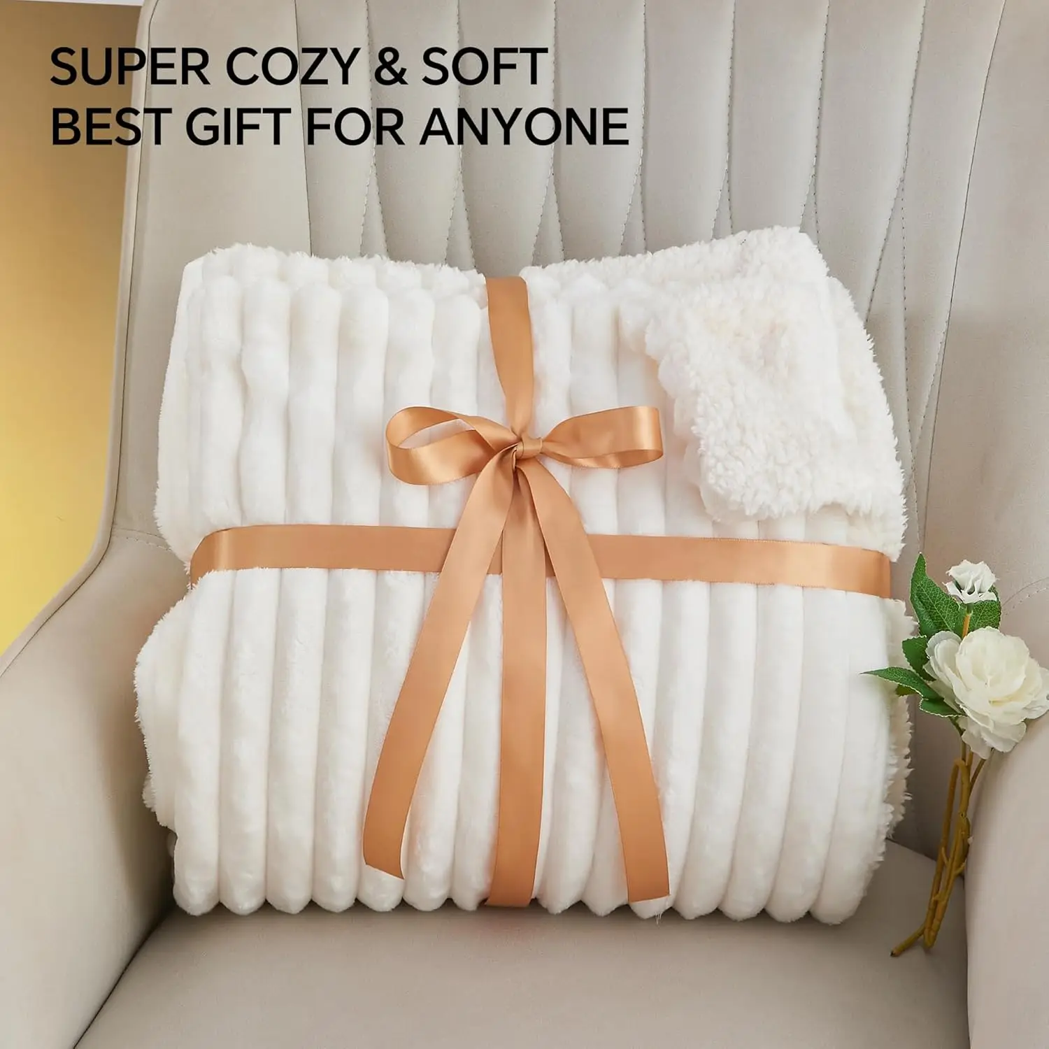 ROSEKIND A Soft Cozy Flannel Sherpa Blanket, Warm Thick for Bed, Sofa, Office, Elegant Home Decor, Double-sided and Versatile
ROSEKIND A Soft Cozy Flannel Sherpa Blanket, Warm Thick for Bed, Sofa, Office, Elegant Home Decor, Double-sided and Versatile