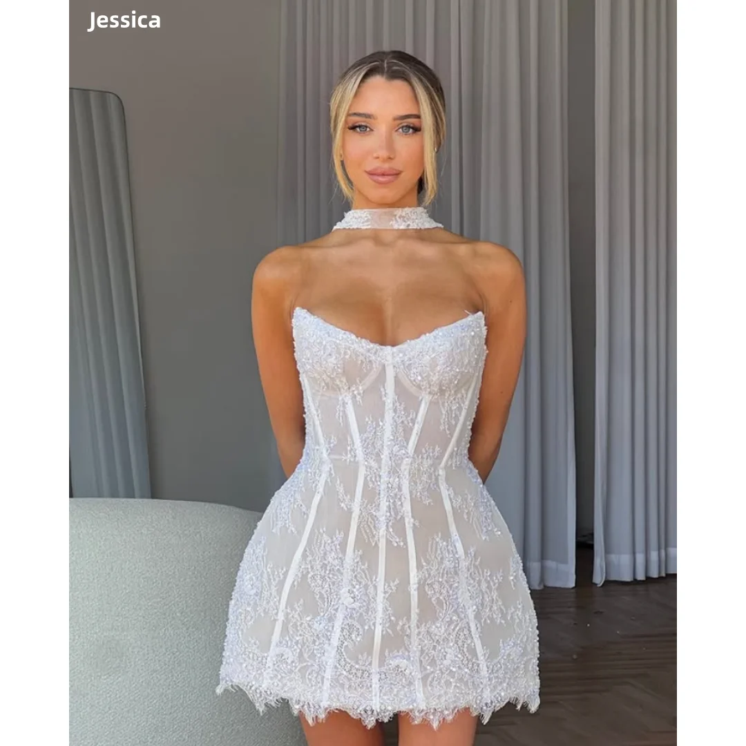 Jessica Herringbone Lace Embroidery Evening Dresses Princess Short White Prom Dresses Off-shoulder Vestidos De Fiesta Customized
Jessica Herringbone Lace Embroidery Evening Dresses Princess Short White Prom Dresses Off-shoulder Vestidos De Fiesta Customized