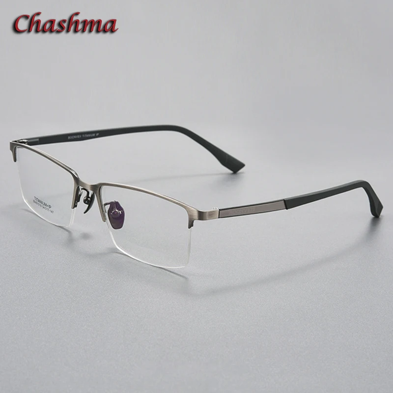 Chashma Prescription Glasses Elegant Fashion Design Optical Eyeglasses Frames Semi Rim Titanium IP Plating Gafas for Recipe Lens
Chashma Prescription Glasses Elegant Fashion Design Optical Eyeglasses Frames Semi Rim Titanium IP Plating Gafas for Recipe Lens
