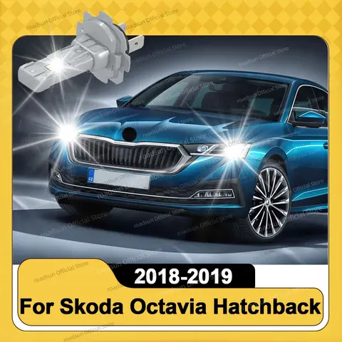 LED H7 Headlights 30000LM 2PCS Car Light High Low Beam 6000K 1: 1 Mini Size Plug&Play For Skoda Octavia Hatchback 2018 2019