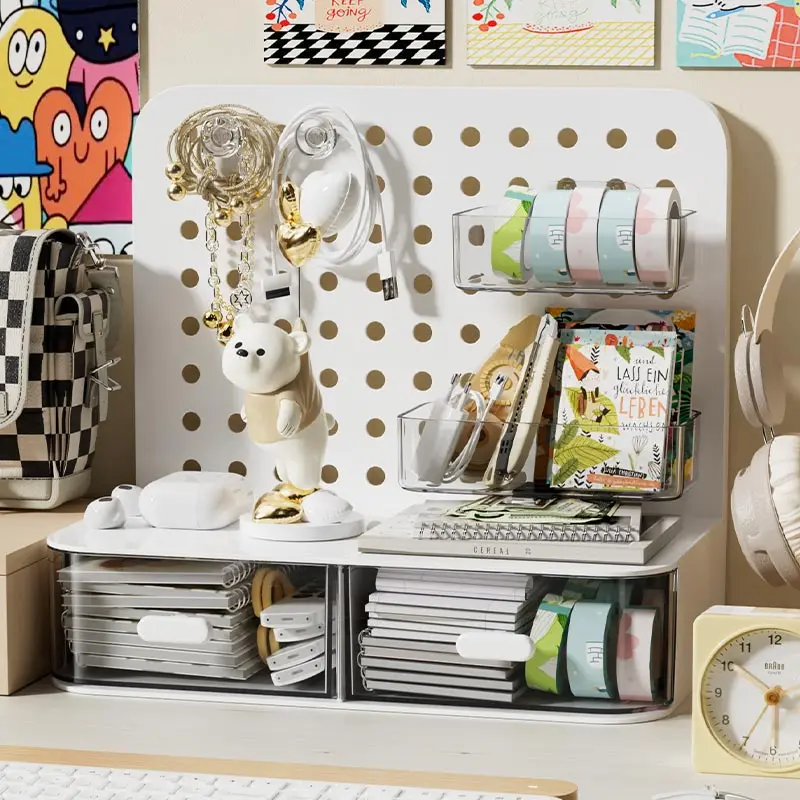 Desktop Pegboard Shelf Stationery Drawer Storage No Drill for Student Dorm Office School Multi Function Desk Organizer Gift
Desktop Pegboard Shelf Stationery Drawer Storage No Drill for Student Dorm Office School Multi Function Desk Organizer Gift