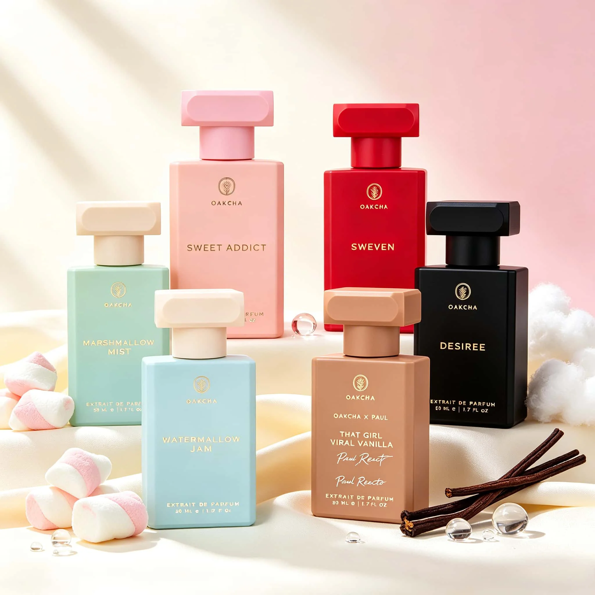 Oakcha Full Collection (6 Scents, 50ml): Choose from options like Marshmallow Vanilla, Watermelon Fruit, and Rose Oud. High-concentration, long-lasting fragrance suitable for daily wear—from casual dates and work commutes to evening events—appealing to
Oakcha Full Collection (6 Scents, 50ml): Choose from options like Marshmallow Vanilla, Watermelon Fruit, and Rose Oud. High-concentration, long-lasting fragrance suitable for daily wear—from casual dates and work commutes to evening events—appealing to
