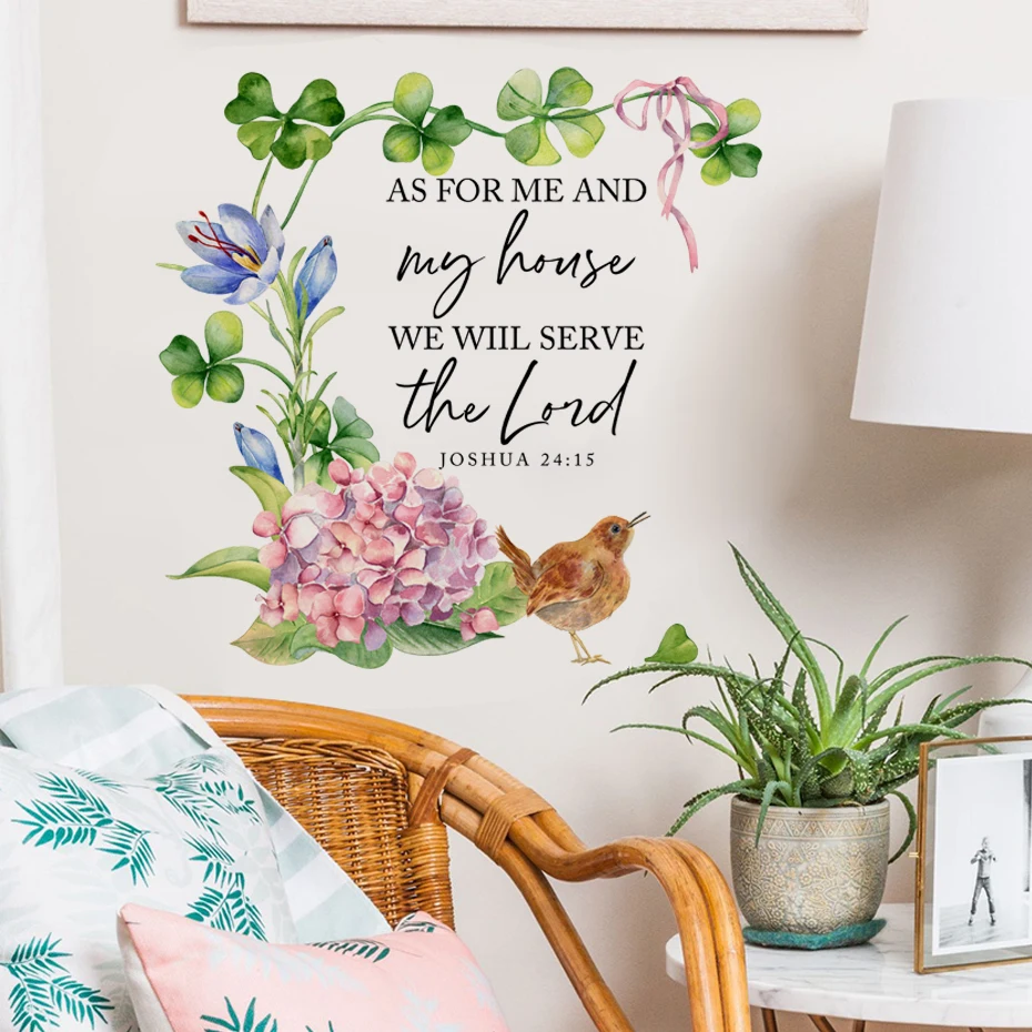 Flowers Plant Bird Bible Verse Watercolor Wall Sticker PVC Vinyl Art Decal Church Bedroom Living Room Interior Home Decor
Flowers Plant Bird Bible Verse Watercolor Wall Sticker PVC Vinyl Art Decal Church Bedroom Living Room Interior Home Decor