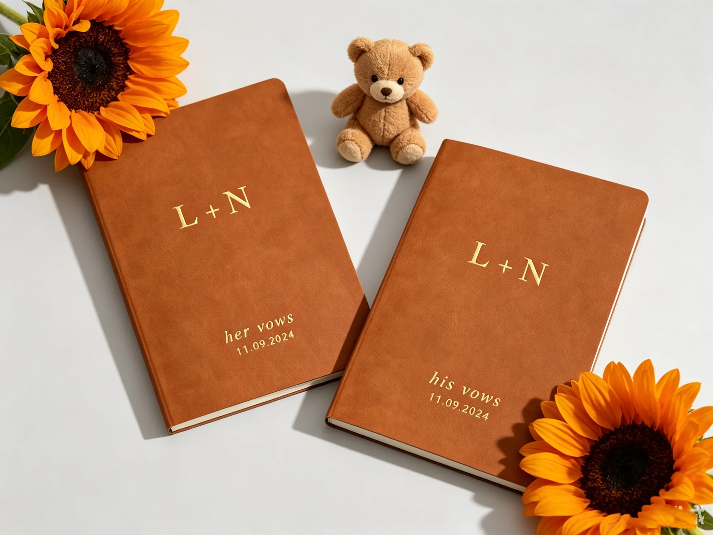 Personalized Monogram Gold Foil His & Her Vow Books Set with Color Options
Personalized Monogram Gold Foil His & Her Vow Books Set with Color Options