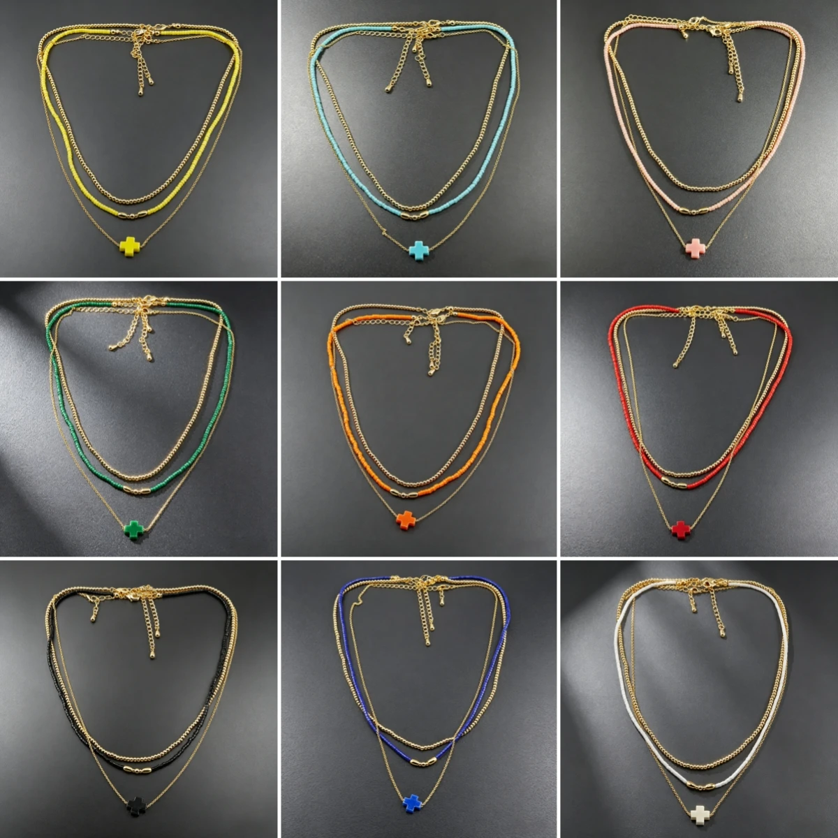 3 Layer 18K Gold Filled Cross Colourful Cross Charm Necklace For Women Fine Jewelry Birthday Christmas Gift
3 Layer 18K Gold Filled Cross Colourful Cross Charm Necklace For Women Fine Jewelry Birthday Christmas Gift