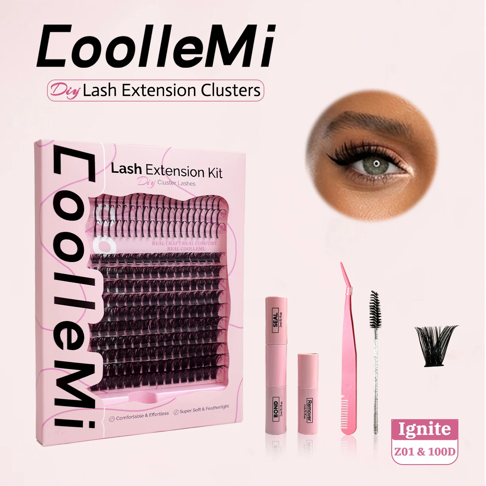 260PCS DIY Cluster Lashes Kit - Ignite 100D | D Curl Wispy Feline Lash Clusters | Manga Individual Lashes with Bond and Seal | 72H Waterproof Extension Set
260PCS DIY Cluster Lashes Kit - Ignite 100D | D Curl Wispy Feline Lash Clusters | Manga Individual Lashes with Bond and Seal | 72H Waterproof Extension Set
