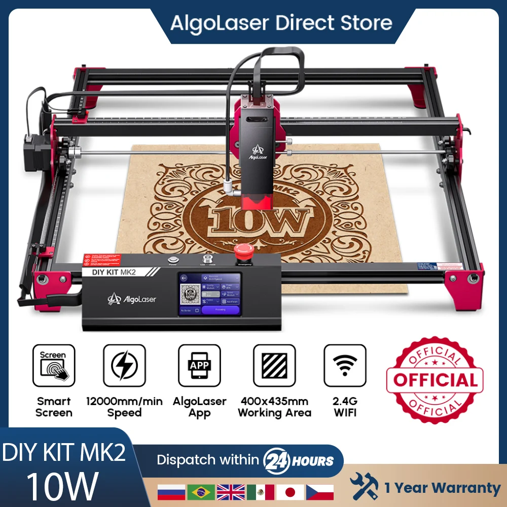 AlgoLaser Laser Engraver Machine 10W Exclusive 3.5" Touch Screen for DIY, Cutting Tool for Wood MDF CNC Router Carpentry Tools
AlgoLaser Laser Engraver Machine 10W Exclusive 3.5" Touch Screen for DIY, Cutting Tool for Wood MDF CNC Router Carpentry Tools