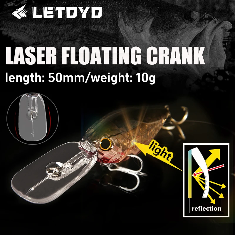 LETOYO 10g 3D laser floating crank artificial bait trout lure bass fishing lures wobbler perch bait crankbaits fishing pike bait
LETOYO 10g 3D laser floating crank artificial bait trout lure bass fishing lures wobbler perch bait crankbaits fishing pike bait