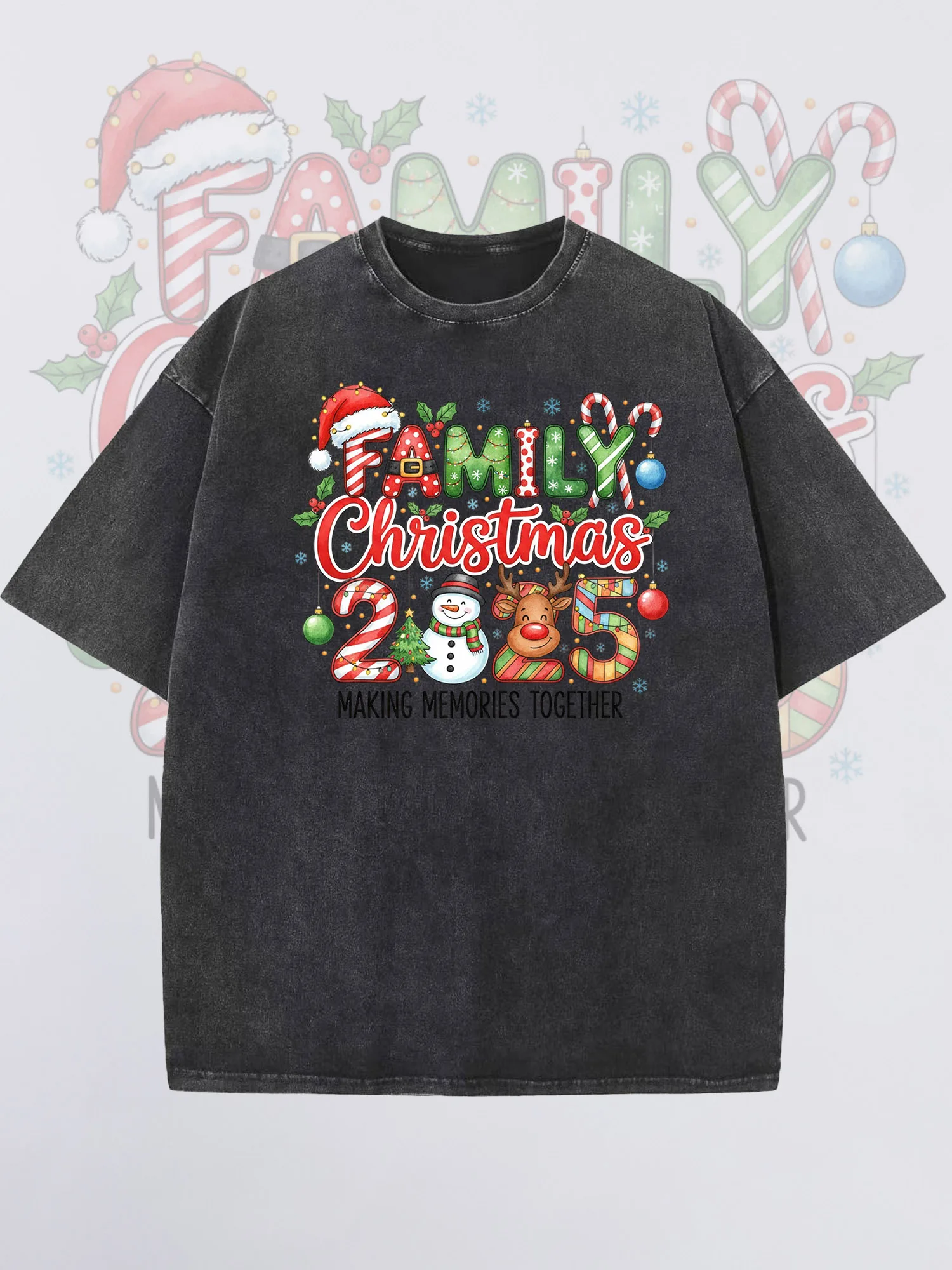Men's T-Shirts Family Christmas Printed Black Short-Sleeved Round Neck Loose Summer 100% Cotton Acid-Washed Finish Christmas
Men's T-Shirts Family Christmas Printed Black Short-Sleeved Round Neck Loose Summer 100% Cotton Acid-Washed Finish Christmas