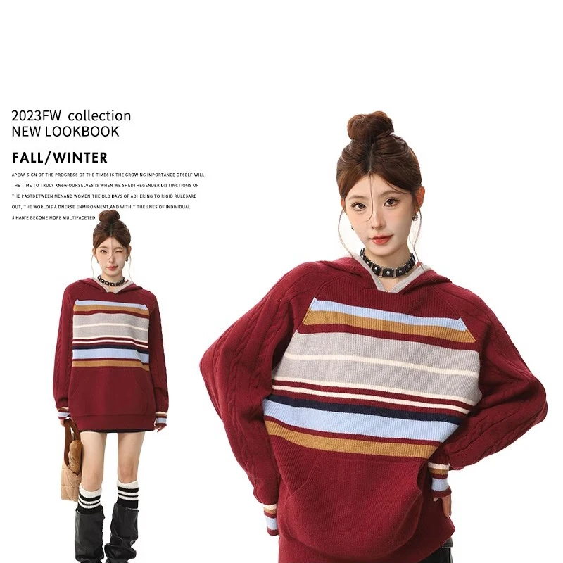 Hooded Sweater Women Streetwear Autumn Winter Loose Long Sleeve Pullover Top Autumn Winter New Chic Vintage Sweater
Hooded Sweater Women Streetwear Autumn Winter Loose Long Sleeve Pullover Top Autumn Winter New Chic Vintage Sweater