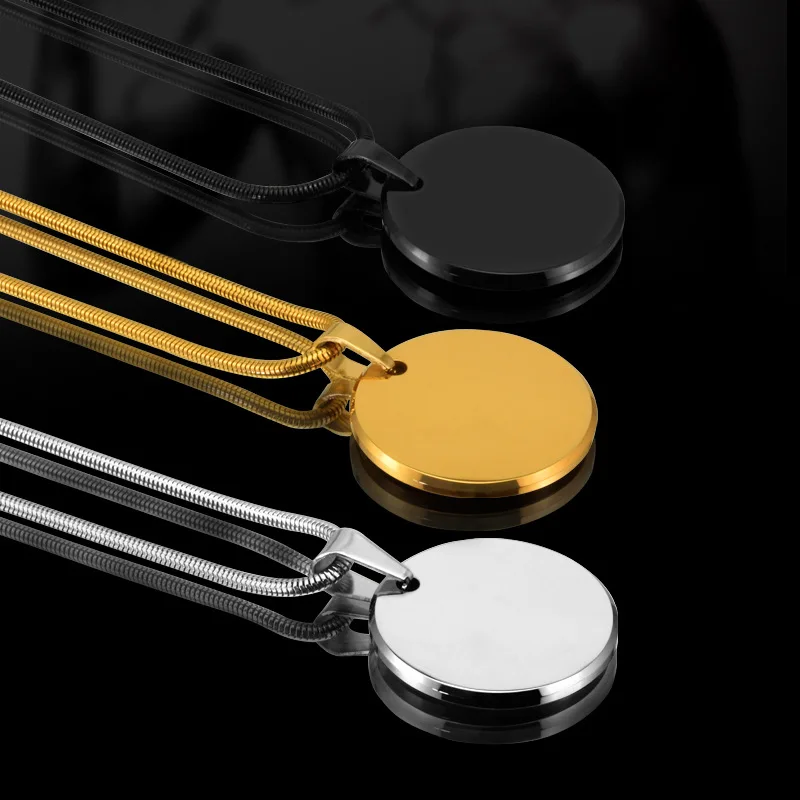 Custom Engraving Tungsten Carbide Round Pendants with Stainless Steel Chain for Couples Silver/Gold/Black Best Gift
Custom Engraving Tungsten Carbide Round Pendants with Stainless Steel Chain for Couples Silver/Gold/Black Best Gift