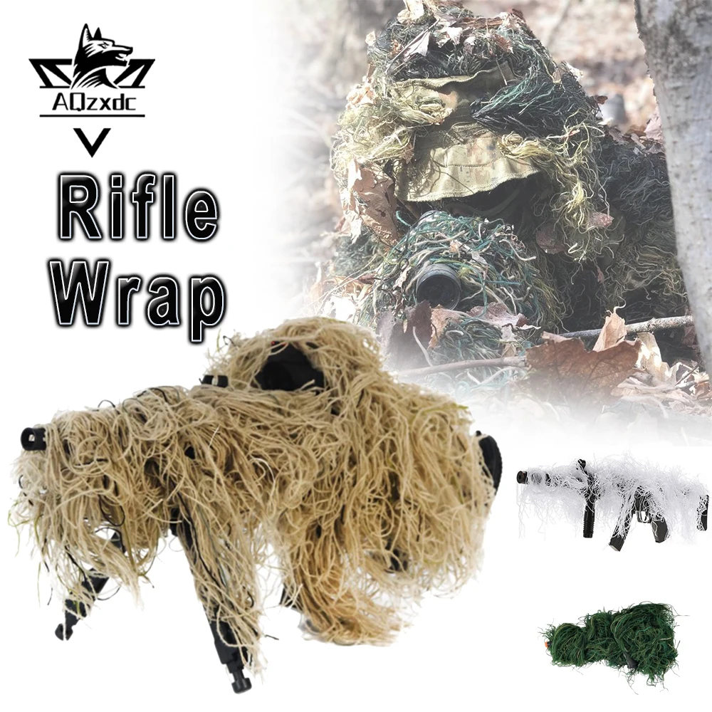 Tactical Rifle Wrap 3D Rifle Sniper Ghillie Cover camouflage Ropes Easily Camouflage Your Hunting Rifle for Paintball Shooting
Tactical Rifle Wrap 3D Rifle Sniper Ghillie Cover camouflage Ropes Easily Camouflage Your Hunting Rifle for Paintball Shooting
