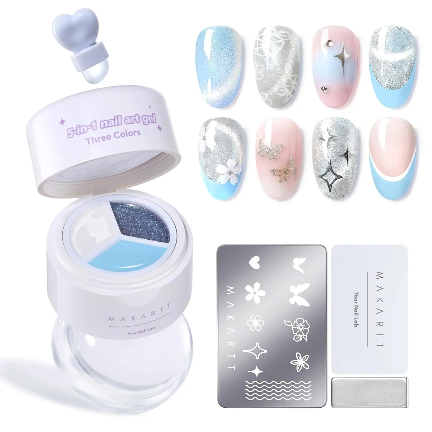 Makartt 5-in-1 Nail Art Gel ColorPot 3 Colors No Wipe Polish Stamper for Stamping Ombre French Tips Painting Sculpting Home DIY
Makartt 5-in-1 Nail Art Gel ColorPot 3 Colors No Wipe Polish Stamper for Stamping Ombre French Tips Painting Sculpting Home DIY