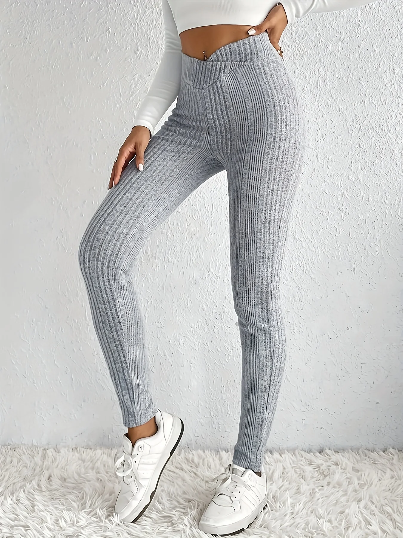 Womens Solid Rib Knit Skinny Pants - Crisscross Waist Design for a Flattering Fit - Comfortable Casual Daily Wear
Womens Solid Rib Knit Skinny Pants - Crisscross Waist Design for a Flattering Fit - Comfortable Casual Daily Wear