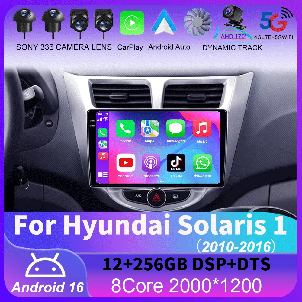 For Hyundai Solaris 1 2010 - 2016 Android 16 Car Radio GPS Multimedia Video Player Navigation Stereo WiFi+4G Carplay BT DSP
For Hyundai Solaris 1 2010 - 2016 Android 16 Car Radio GPS Multimedia Video Player Navigation Stereo WiFi+4G Carplay BT DSP