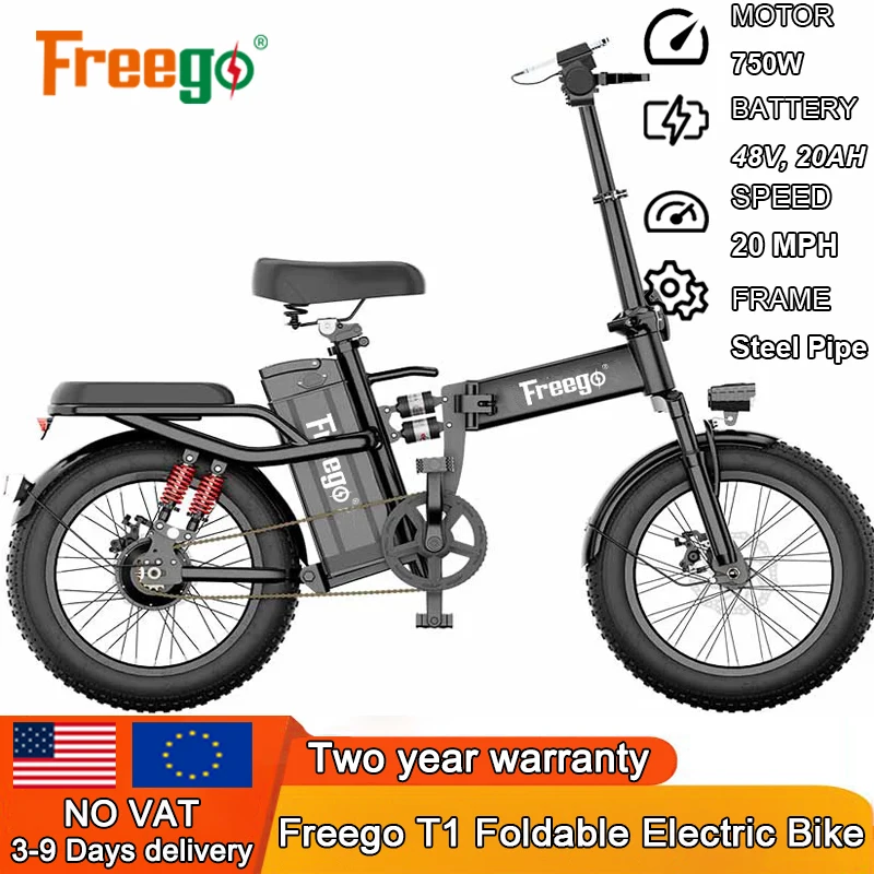 FREEGO T1 Foldable Electric Bicycle 20AH Removable Battery Electric Bike 16"×3.0" Fat Tire Off-Road City Ebike Mountain e bikes
FREEGO T1 Foldable Electric Bicycle 20AH Removable Battery Electric Bike 16"×3.0" Fat Tire Off-Road City Ebike Mountain e bikes