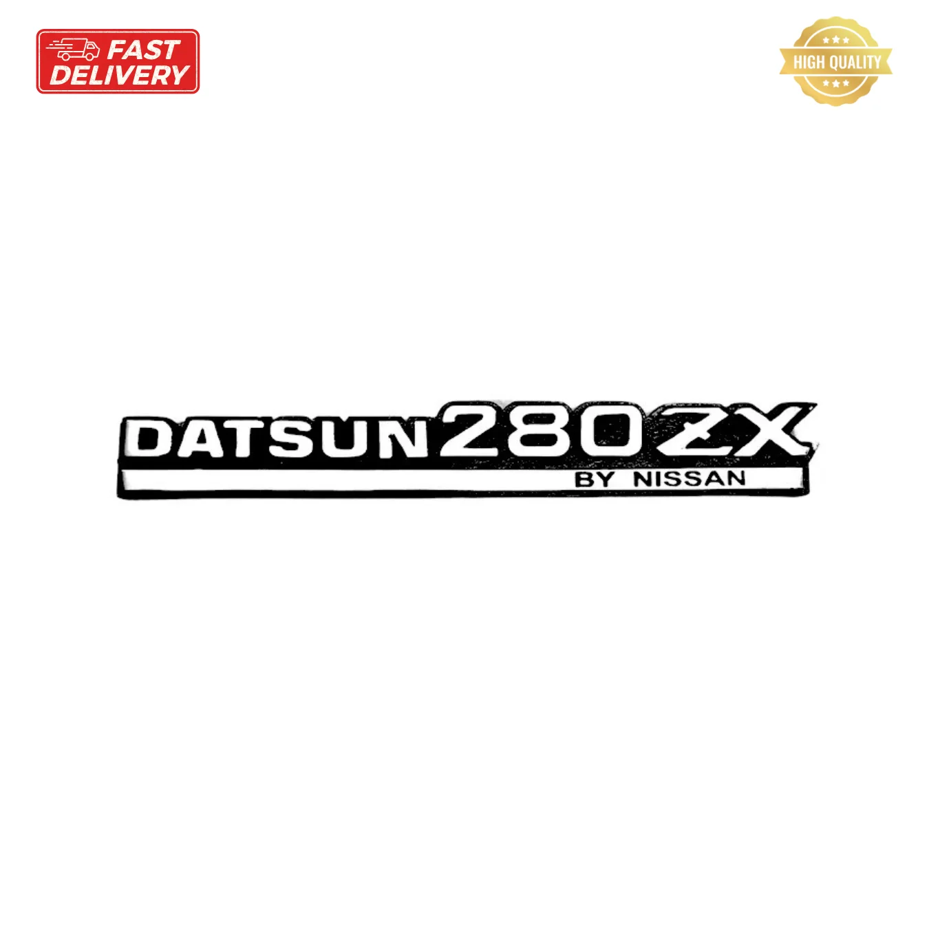 Datsun 280ZX By Nissan Hatch Tailgate Rear Emblem 280ZX 79-83 in Metal
Datsun 280ZX By Nissan Hatch Tailgate Rear Emblem 280ZX 79-83 in Metal