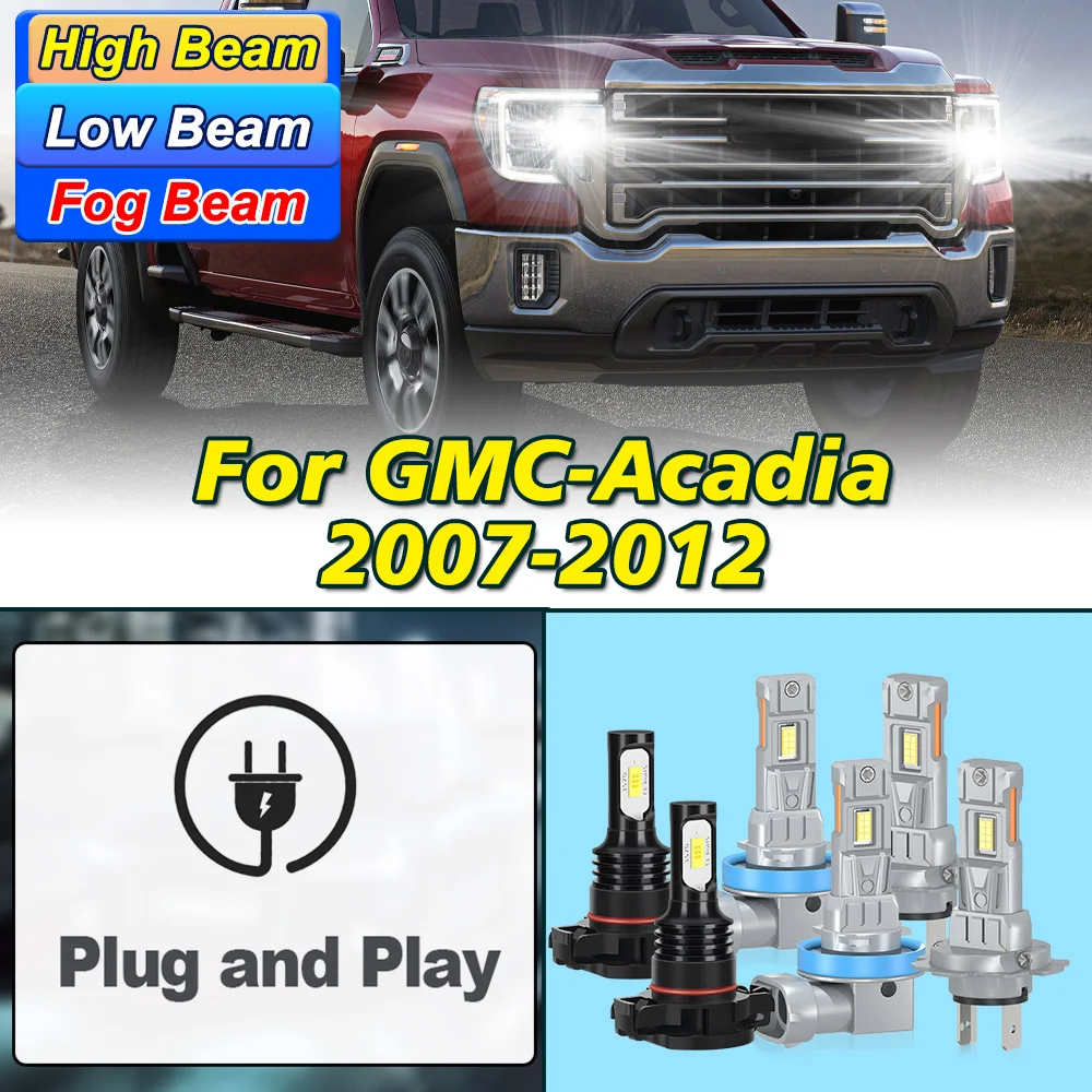 4/6PCS 28000LM For GMC-Acadia 2007-2012 LED Headlight H7 H11 High Low Beam 5202 Fog Lamp 6000K White Plug&Play Car Light
4/6PCS 28000LM For GMC-Acadia 2007-2012 LED Headlight H7 H11 High Low Beam 5202 Fog Lamp 6000K White Plug&Play Car Light
