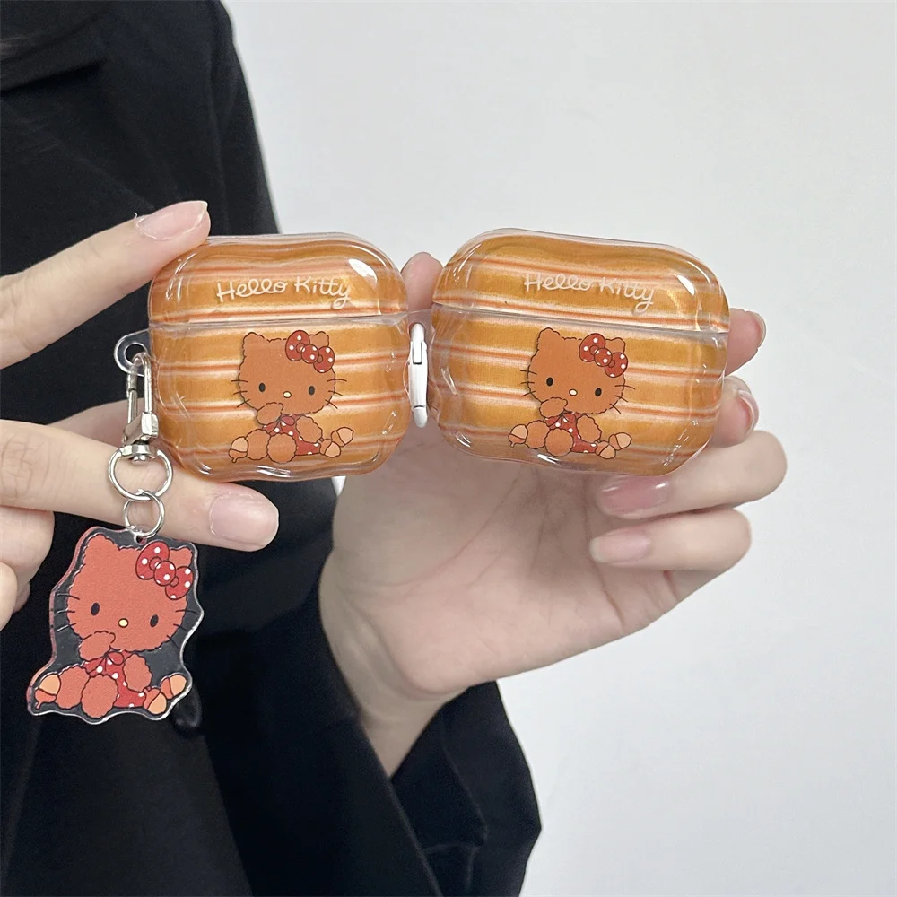 Cute Japanese and Korean cartoon striped Hello Kitty headphone case, suitable for AirPods 4/3/2/1 and AirPods Pro 2/3/4
Cute Japanese and Korean cartoon striped Hello Kitty headphone case, suitable for AirPods 4/3/2/1 and AirPods Pro 2/3/4