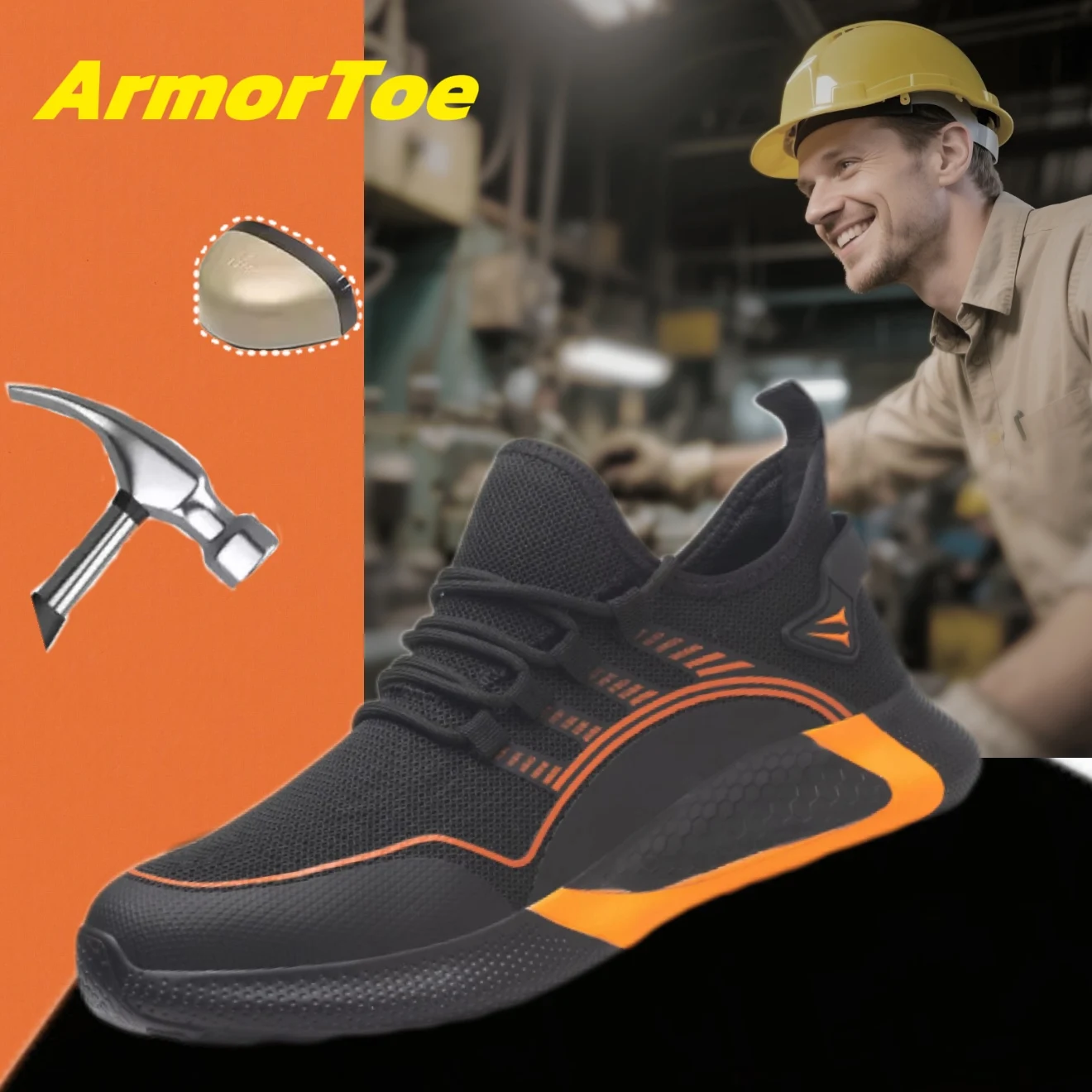 ArmorToe Four Seasons Models Anti-smash Anti-stabbing Fashion Safety Shoes Comfortable To Iron Chips Non-slip Shoes #Armor2716
ArmorToe Four Seasons Models Anti-smash Anti-stabbing Fashion Safety Shoes Comfortable To Iron Chips Non-slip Shoes #Armor2716