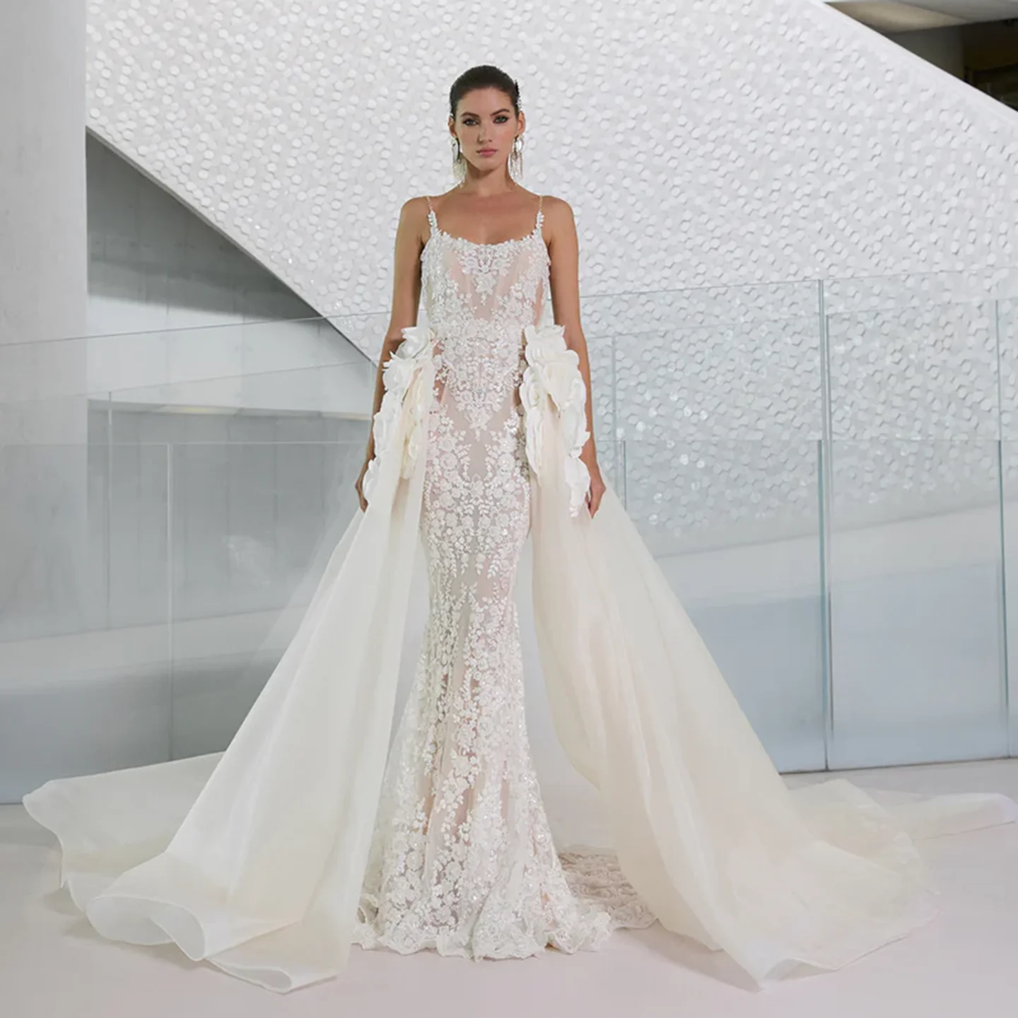 Sharon Said 2025 Elegant Mermaid Off White Tulle Wedding Dresses With Detachable Overskirt Corset Bride Gowns SW345 Customized
Sharon Said 2025 Elegant Mermaid Off White Tulle Wedding Dresses With Detachable Overskirt Corset Bride Gowns SW345 Customized