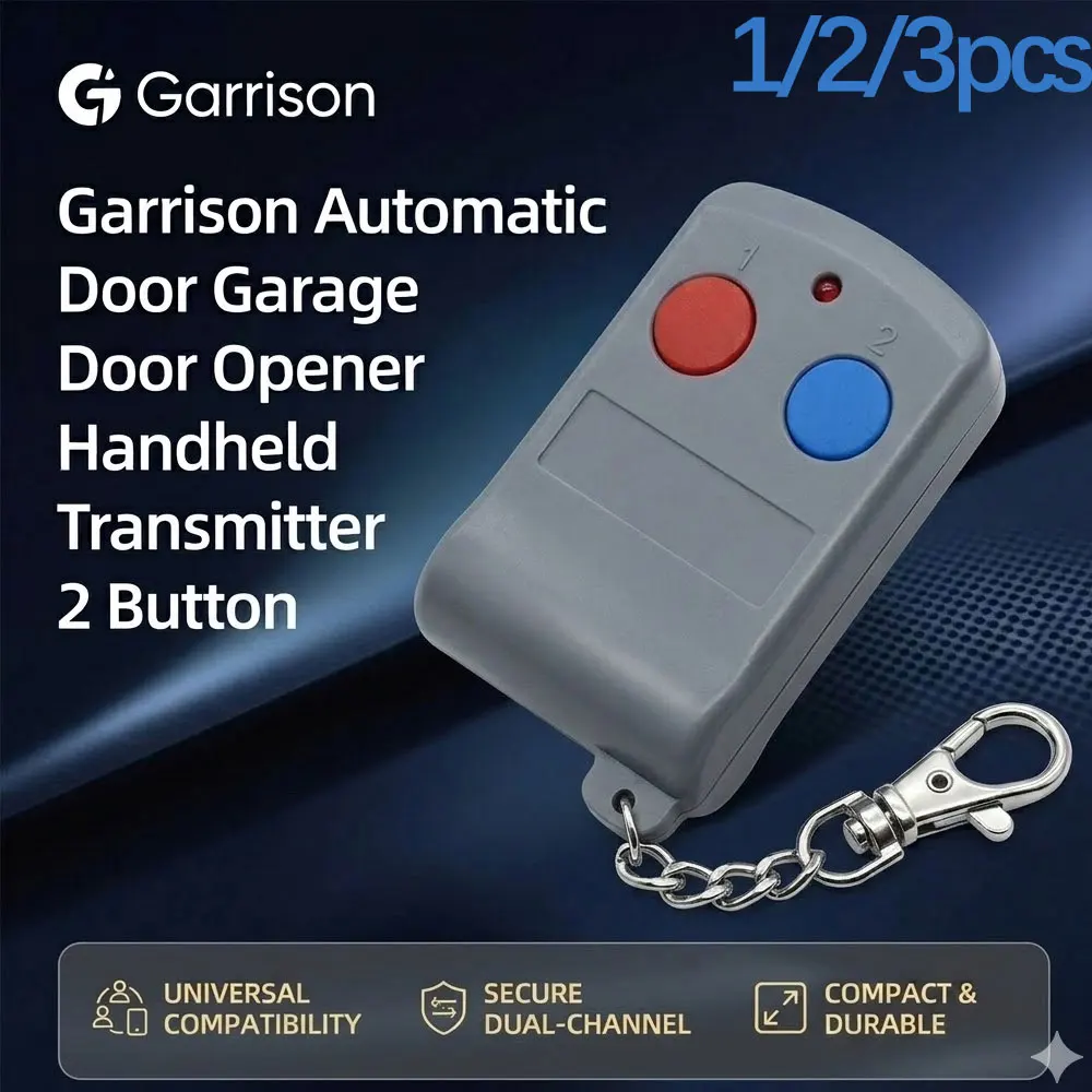 1/2/3pcs Garrison Automatic Door Garage Door Opener Handheld Transmitter 2 Button Remote Control Gate Keychain
1/2/3pcs Garrison Automatic Door Garage Door Opener Handheld Transmitter 2 Button Remote Control Gate Keychain