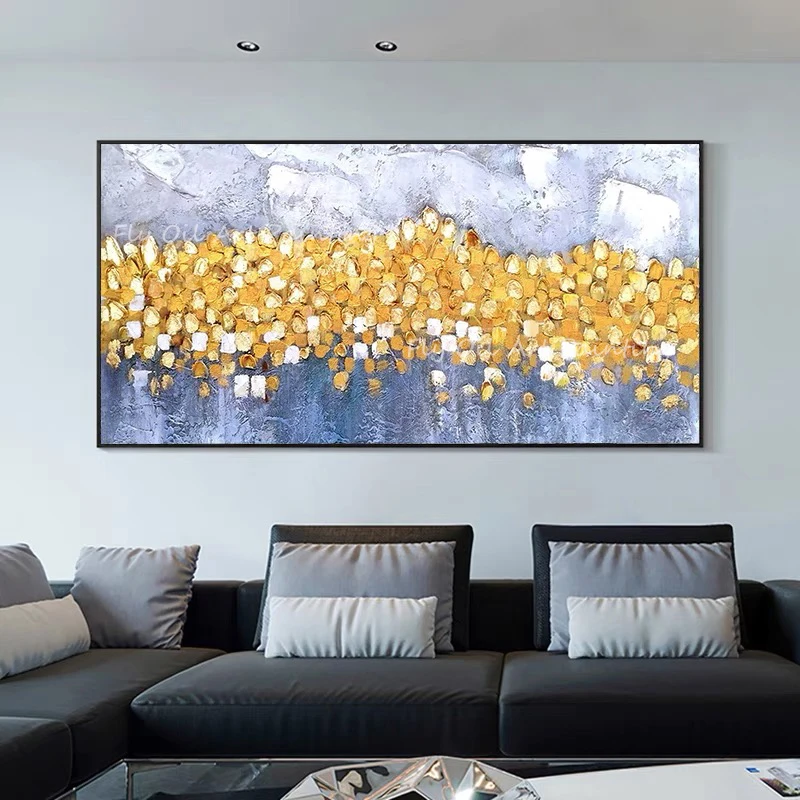 Hand-painted super large size yellow flower thick knife landscape grey canvas Oil Painting on Canvas Wall Art as a gift
Hand-painted super large size yellow flower thick knife landscape grey canvas Oil Painting on Canvas Wall Art as a gift