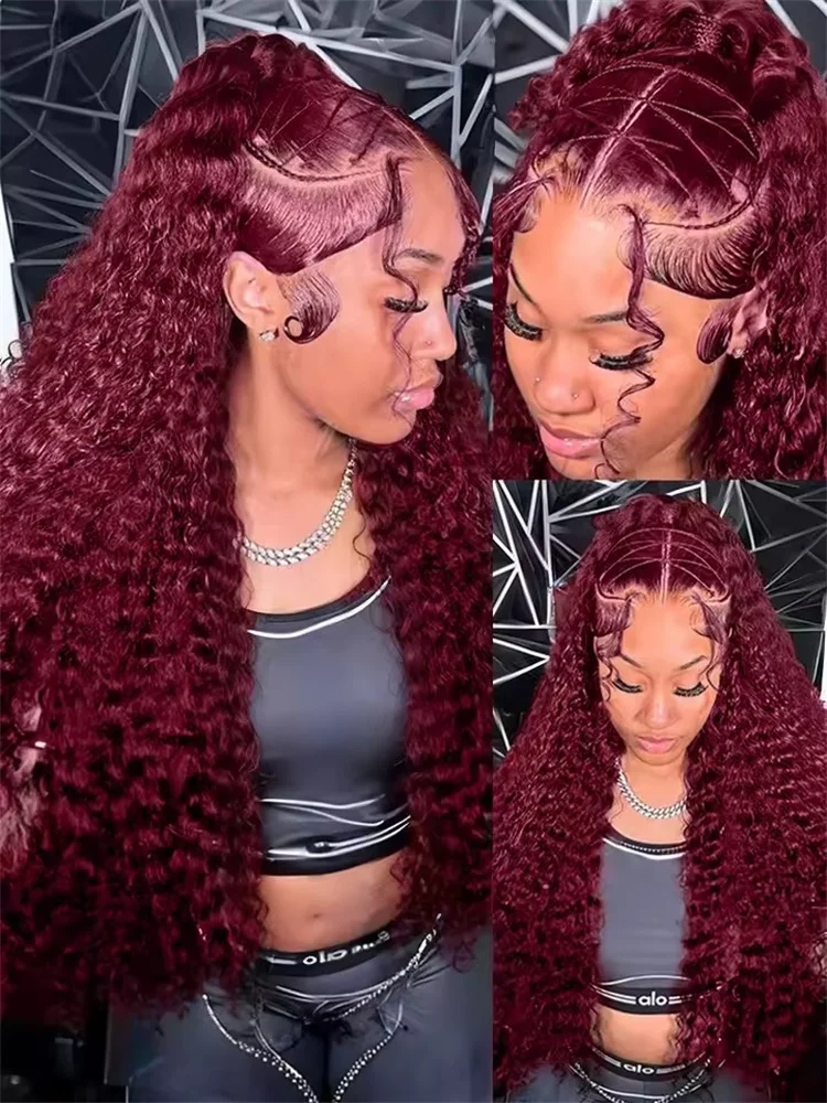 13x6 Deep Wave 99J Burgundy 13x4 Lace Frontal Wig Human Hair 5x5 Curly 30 40 Inch HD Transparent Lace Front Wigs Brazilian Red
13x6 Deep Wave 99J Burgundy 13x4 Lace Frontal Wig Human Hair 5x5 Curly 30 40 Inch HD Transparent Lace Front Wigs Brazilian Red
