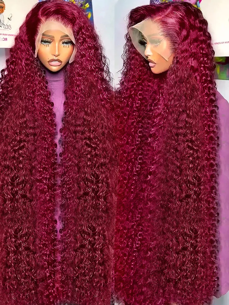Burgundy Curly 13x6 Hd Lace Frontal Wig Human Hair 250% Density 13x4 Water Deep Wave 99J Red Colored Wig For Women 30 40 Inch
Burgundy Curly 13x6 Hd Lace Frontal Wig Human Hair 250% Density 13x4 Water Deep Wave 99J Red Colored Wig For Women 30 40 Inch