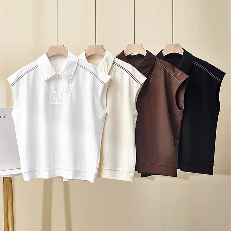 Women's Summer New Polo Lapel Loose Fashion All-match Casual Cotton Chain Vessel T-shirt
Women's Summer New Polo Lapel Loose Fashion All-match Casual Cotton Chain Vessel T-shirt
