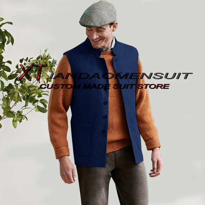 Suit Vest for Men Stand Collar Sleeveless Jacket Male Vintage Herringbone Slim Fit Vest Wedding Waistcoat
Suit Vest for Men Stand Collar Sleeveless Jacket Male Vintage Herringbone Slim Fit Vest Wedding Waistcoat