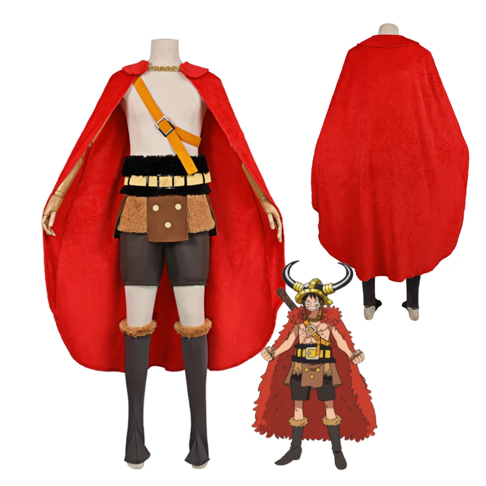 Anime Luffy Elbaf Arc Cosplay Costume Men Red Cape Fur Skirt Viking Warrior Outfits Halloween Party Dress Role Play Uniform
Anime Luffy Elbaf Arc Cosplay Costume Men Red Cape Fur Skirt Viking Warrior Outfits Halloween Party Dress Role Play Uniform