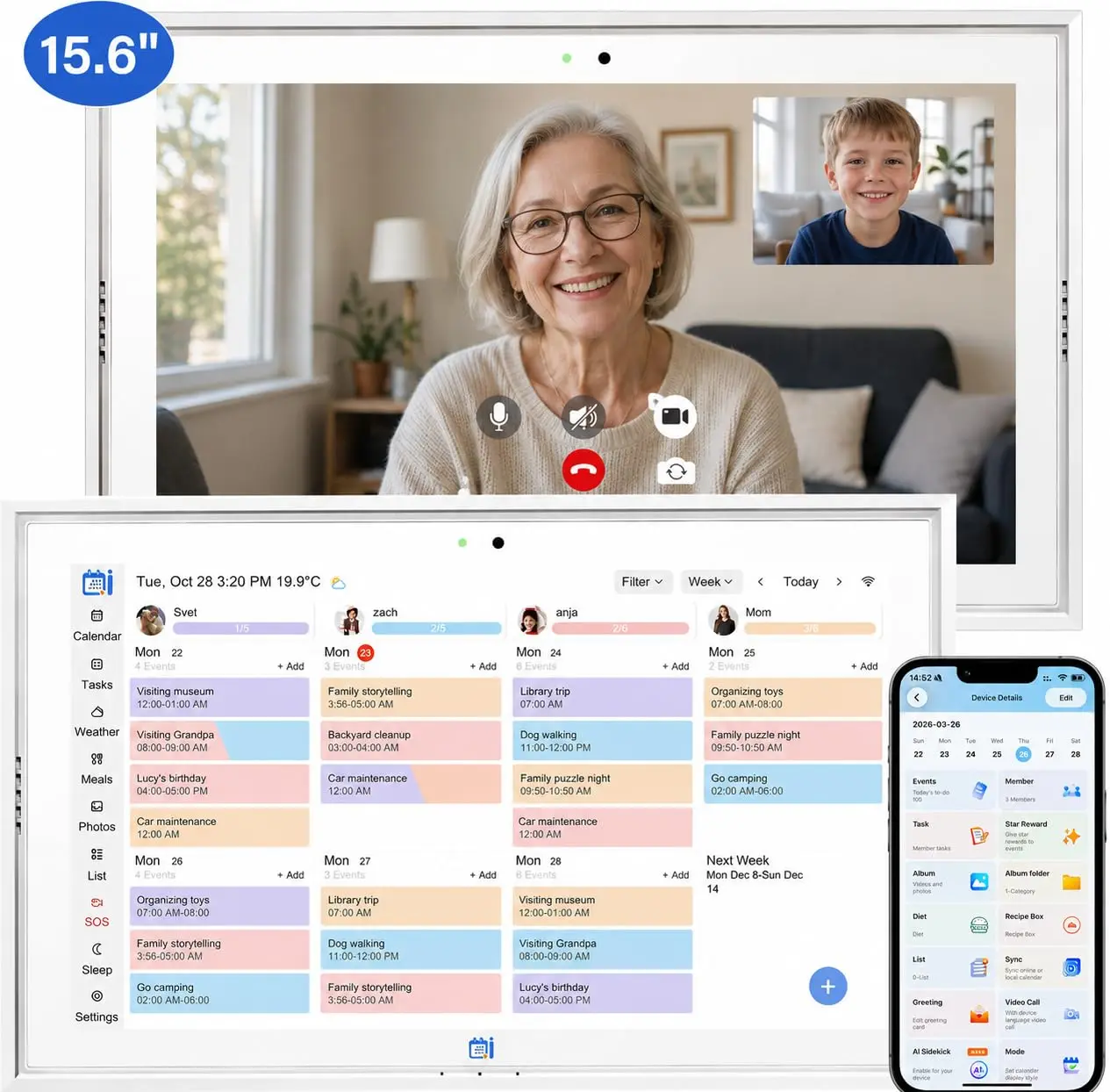 Digital Calendar, 15.6" Electronic Wall Calendar with Camera, Smart Family Planner, Results Rewards and Meal Planner, 1080P Smar
Digital Calendar, 15.6" Electronic Wall Calendar with Camera, Smart Family Planner, Results Rewards and Meal Planner, 1080P Smar