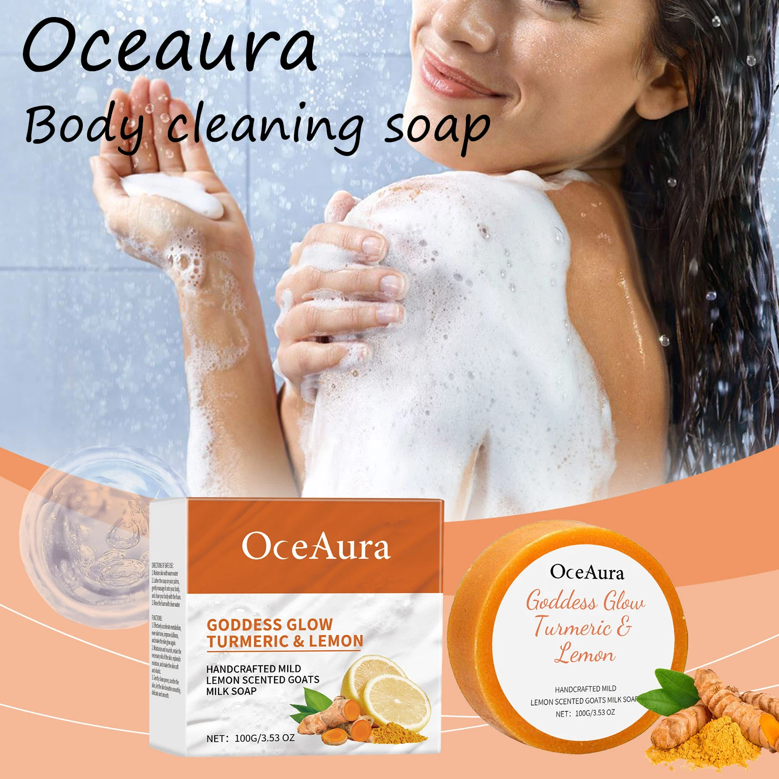 Мыло для купания Oceaura с куркумой и лимоном, нежная очистка пор, грязи, осветление тона кожи, освежающее, глубоко питательное мыло для купания тела
Мыло для купания Oceaura с куркумой и лимоном, нежная очистка пор, грязи, осветление тона кожи, освежающее, глубоко питательное мыло для купания тела
