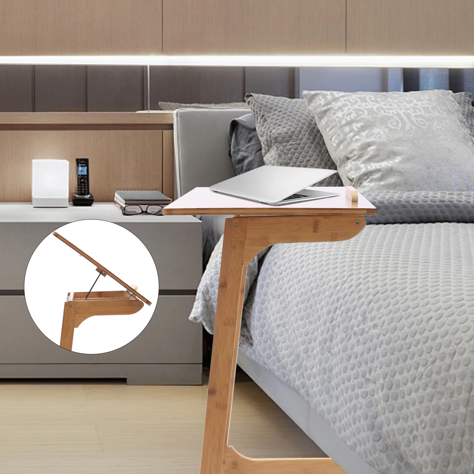 Height Adjustable Natural Bamboo Laptop Desk Rectangle Home Portable Taking up Less Space for Bedrooms, Living Rooms, Studies
Height Adjustable Natural Bamboo Laptop Desk Rectangle Home Portable Taking up Less Space for Bedrooms, Living Rooms, Studies